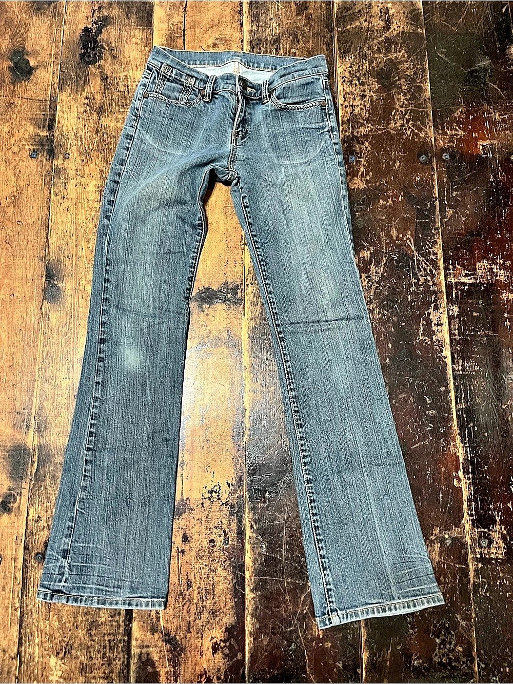 BCBGMAXAZRIA Boot Cut Jeans in Blue Waist 27
